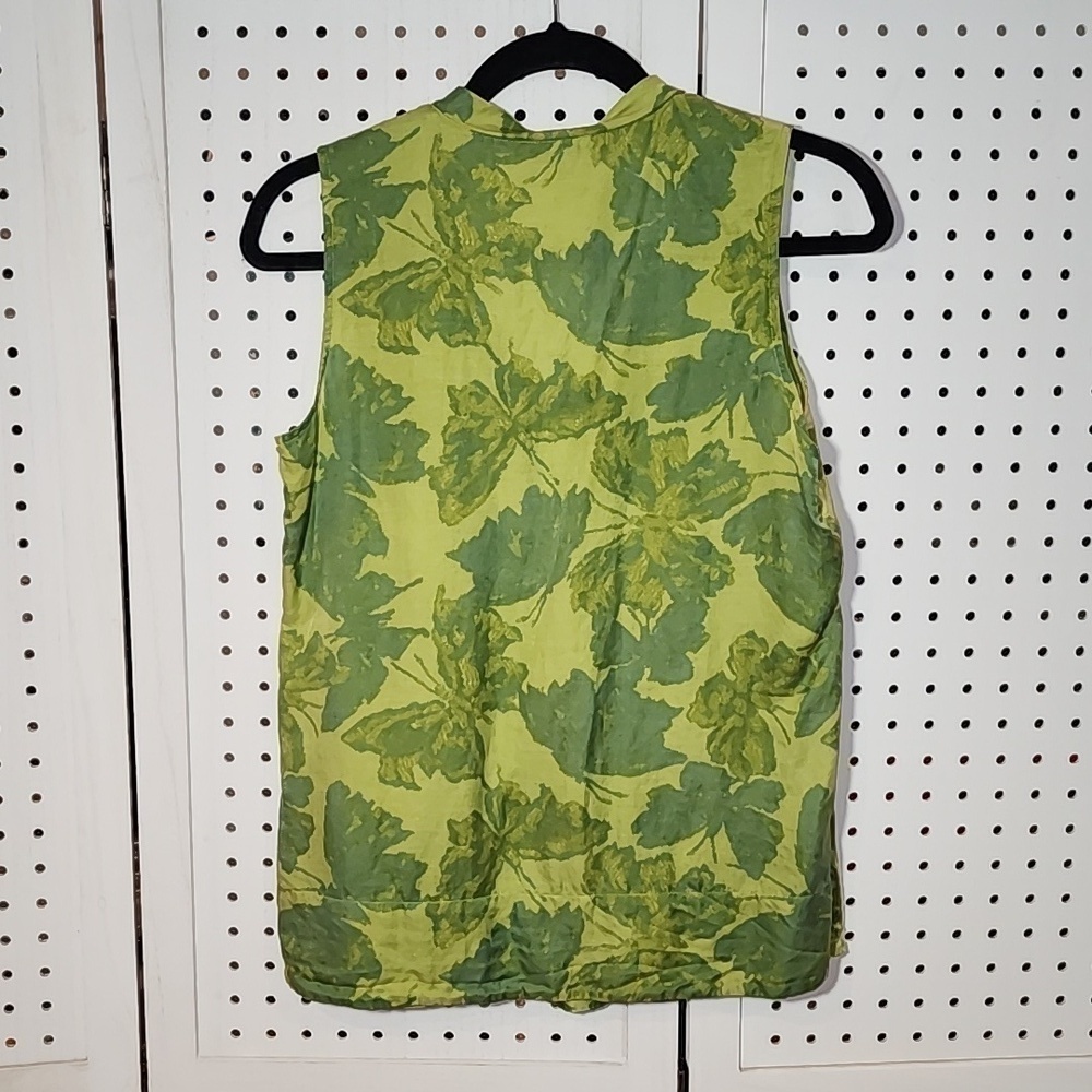 Talbots size 10 Silk / Cotton Blend Sleeveless Lightweight Green - Picture 6 of 6